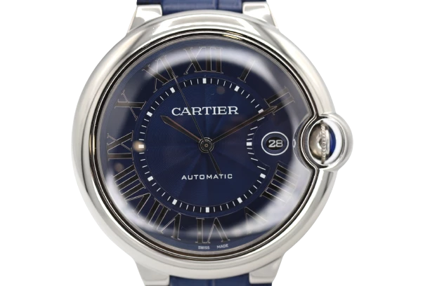 Cartier ballon bleu sales 42mm leather strap