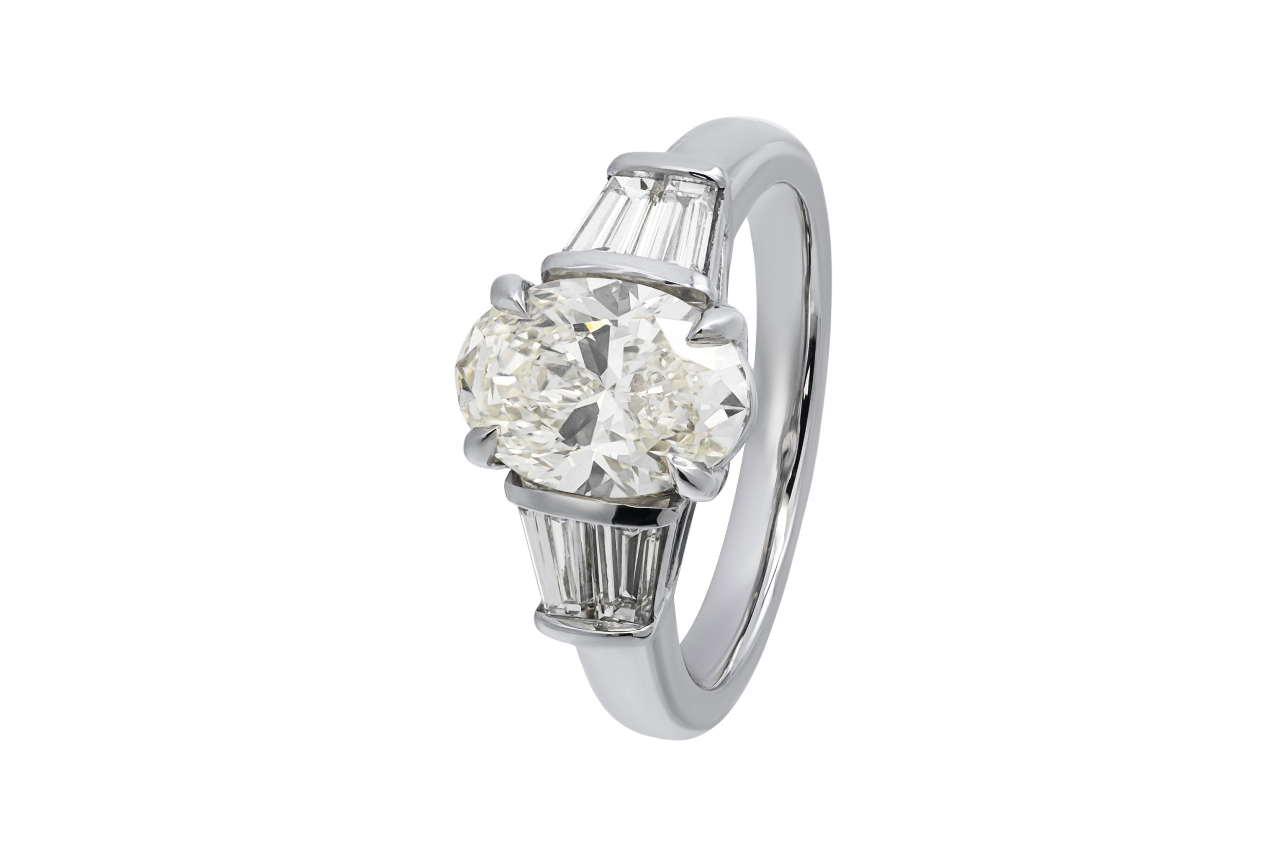 Platinum Oval Diamond Engagement Ring 2.46ct IGI Certified