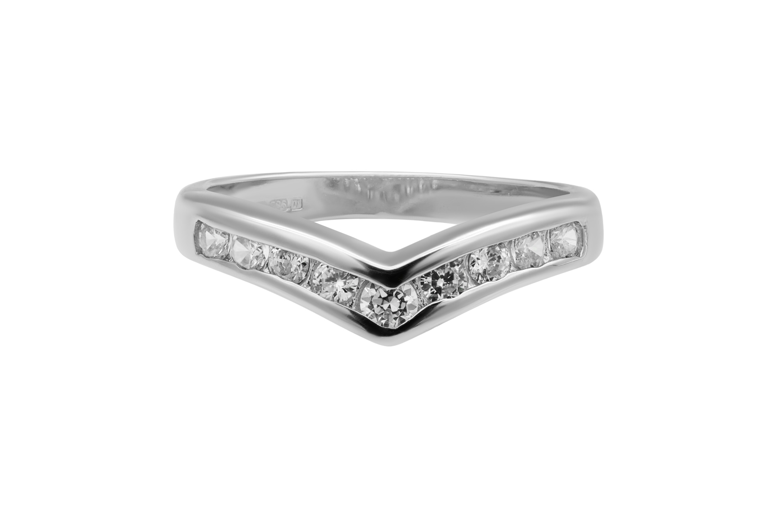 14ct White Gold Channel Set Wedding Band 0.30ct 2.8g