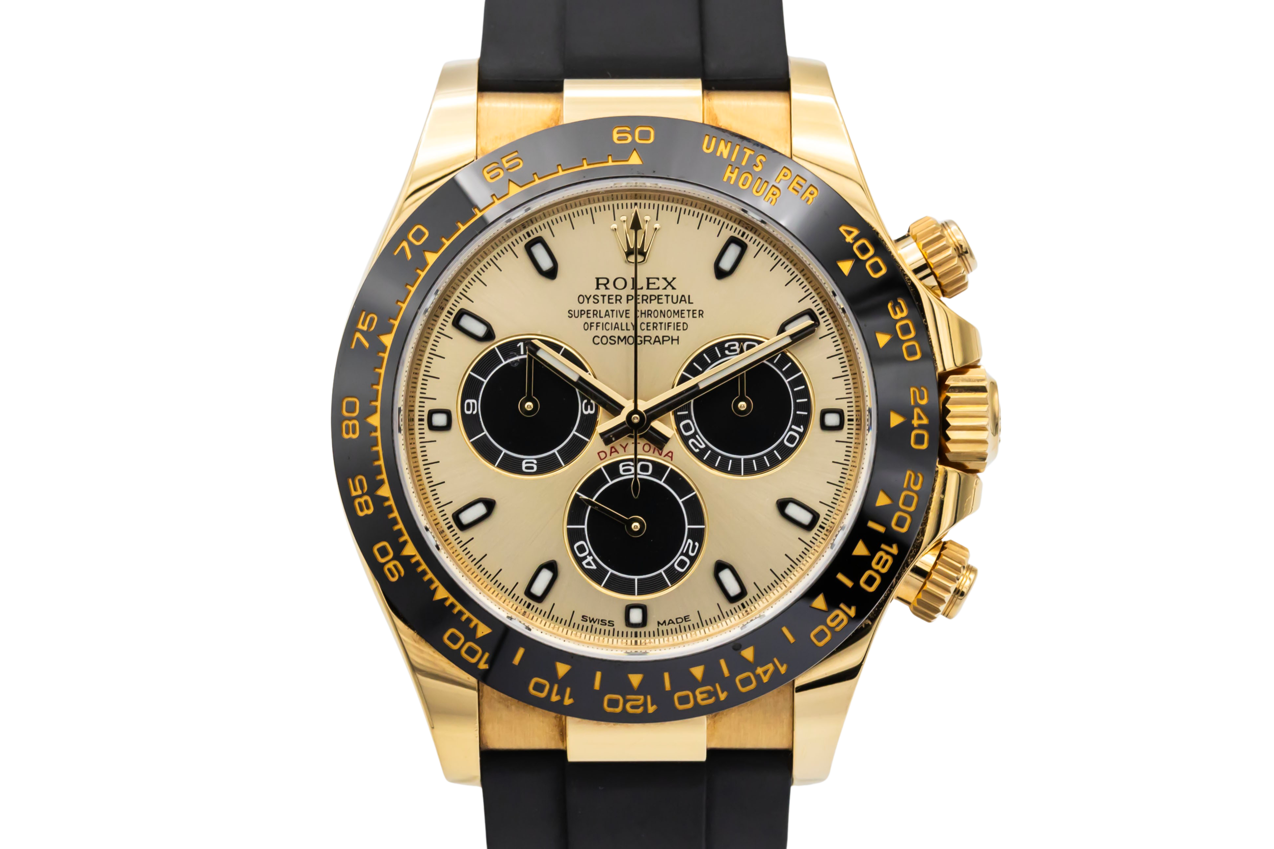 Rolex Daytona 40mm 'Pikachu' 18ct Yellow Gold Black Oysterflex 116518LN 2017