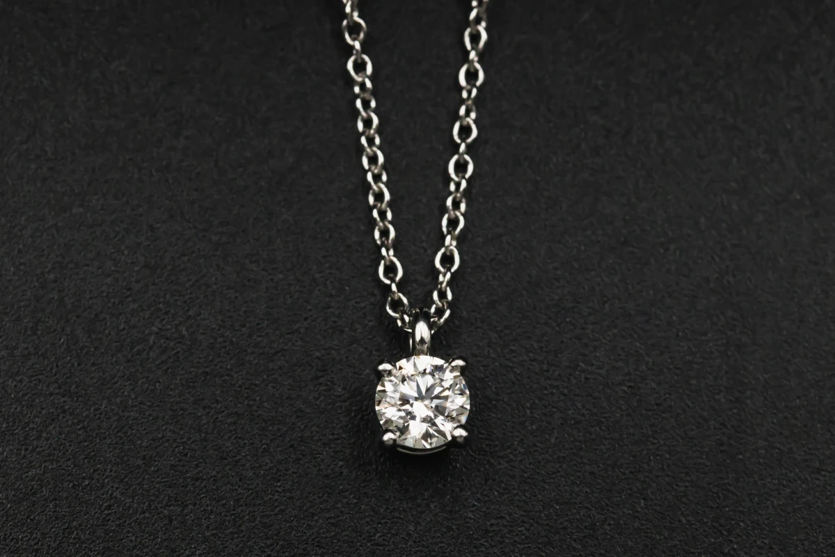 Platinum Tiffany Solitaire Diamond Pendant