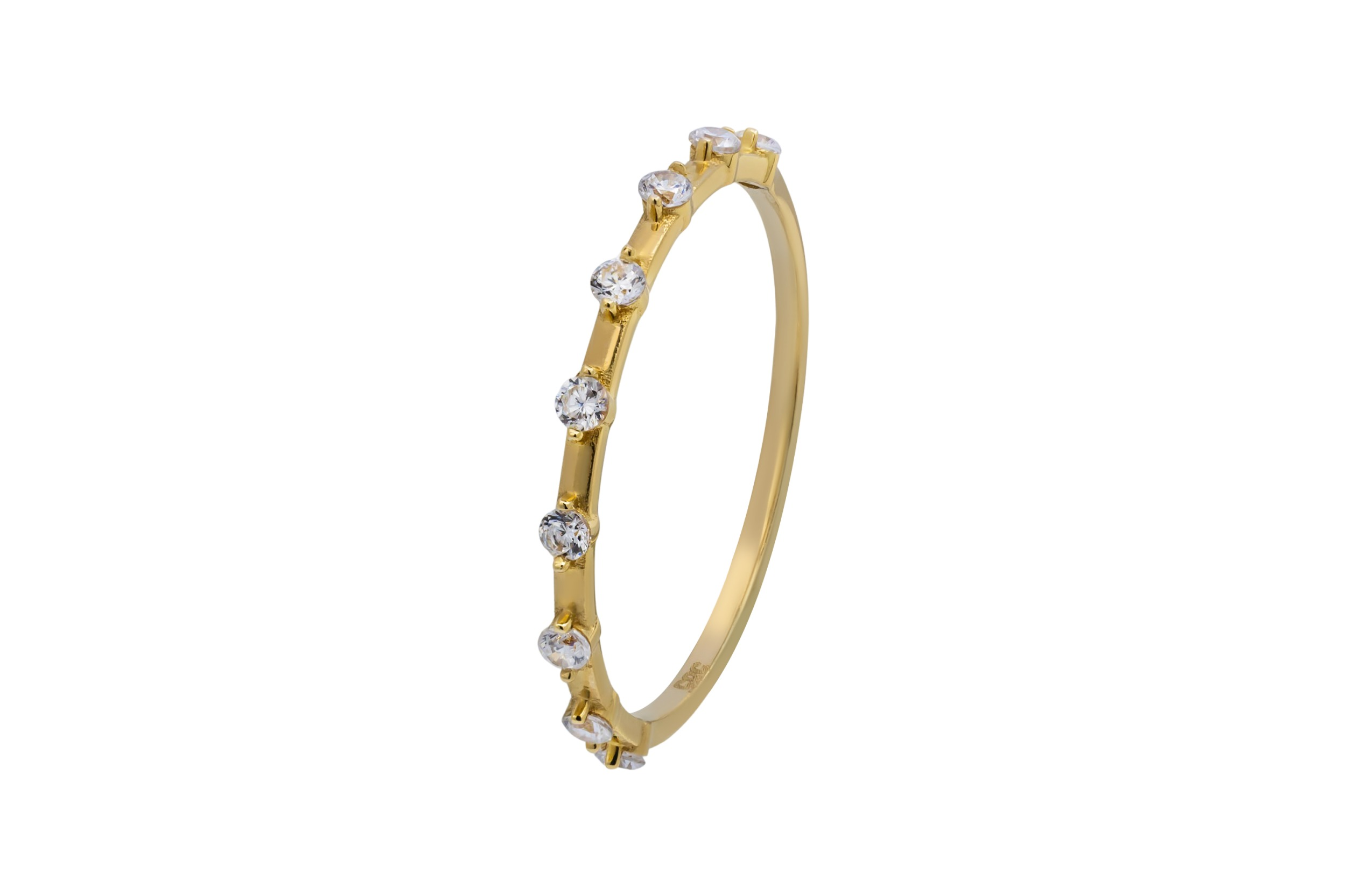 14ct Yellow Gold Brilliant Cut Cubic Zirconia Eternity Ring 1g