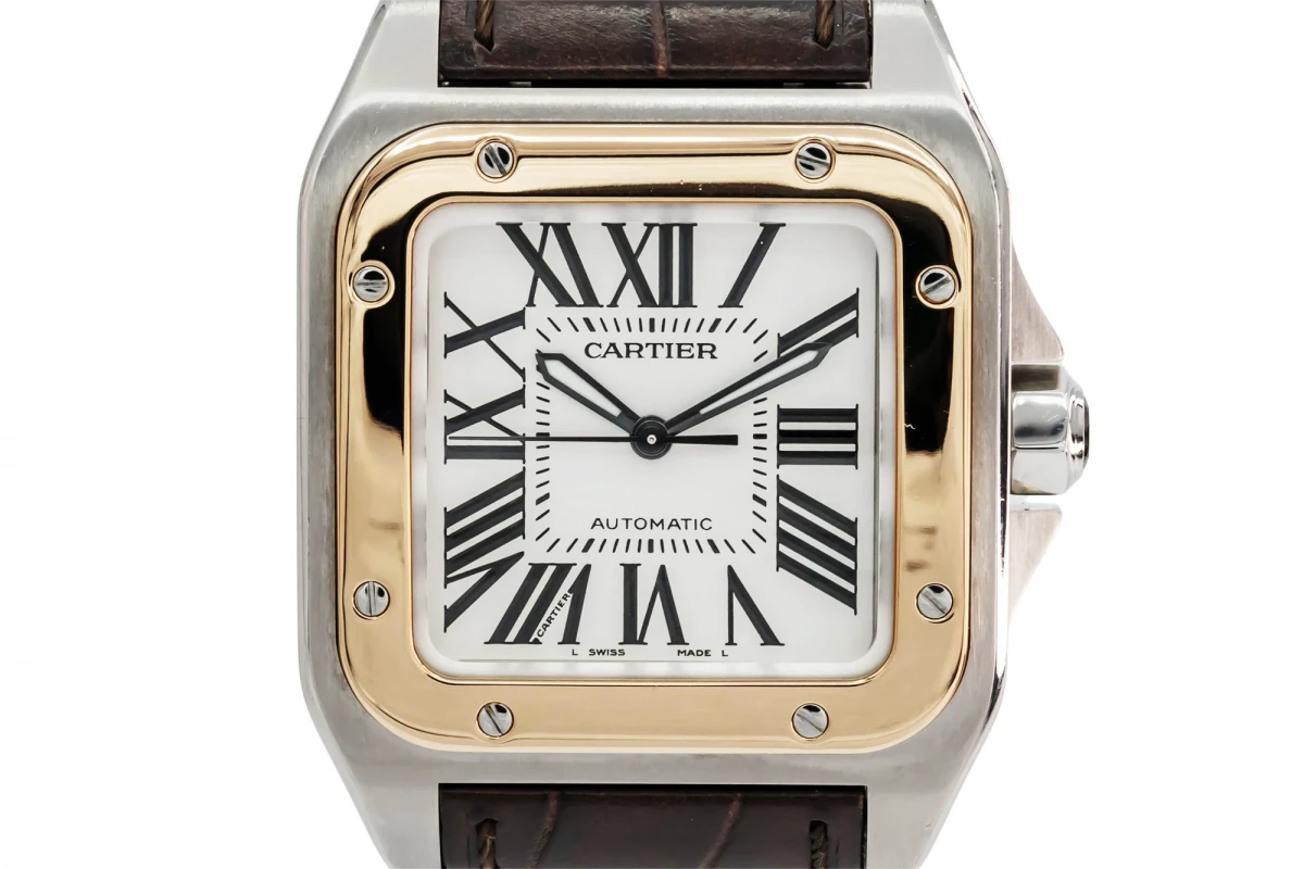 Cartier santos deals 100 steel bracelet