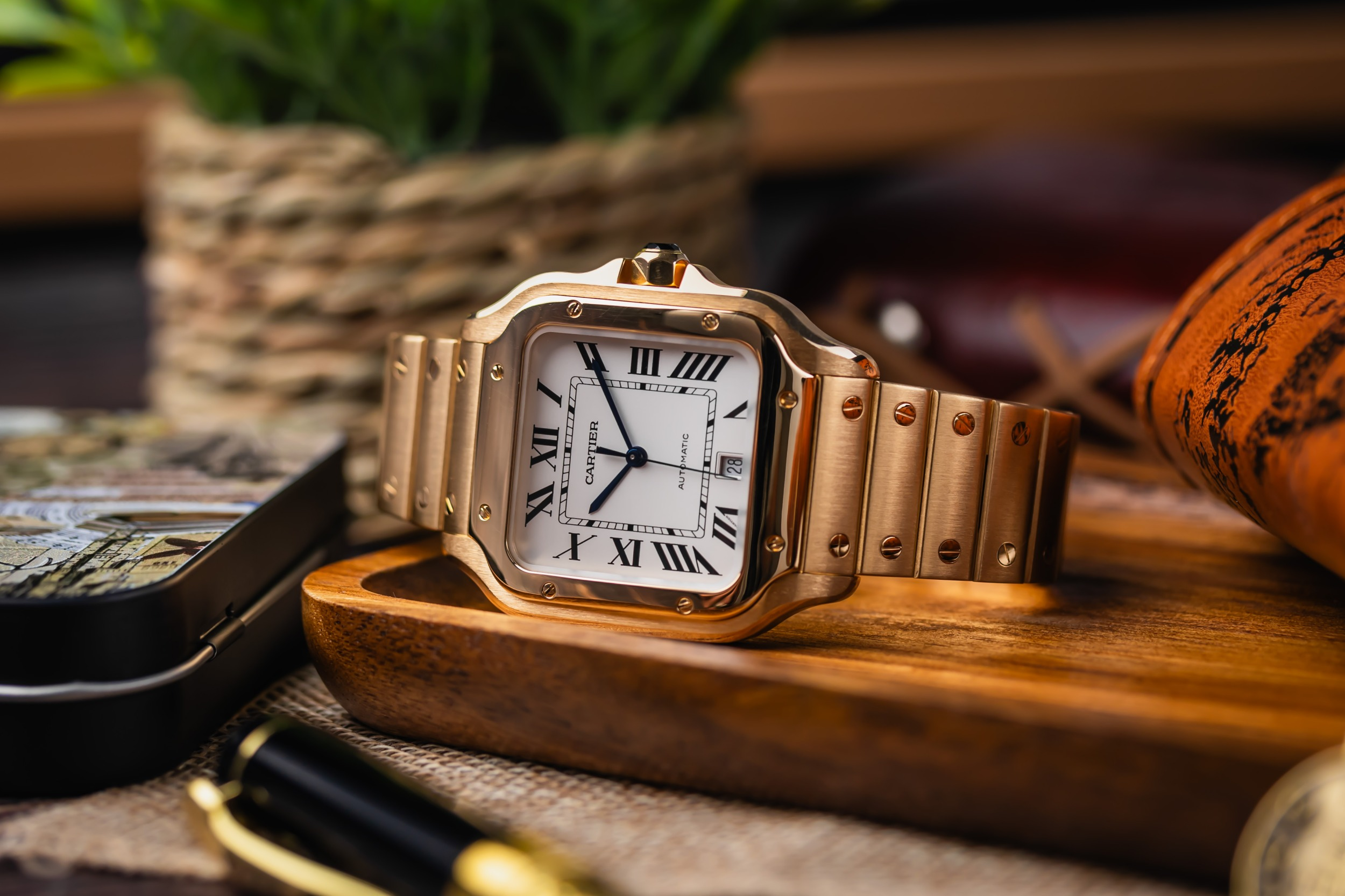 Cartier Santos De Cartier 39.8mm Automatic 18ct Yellow Gold WGSA0029 2018