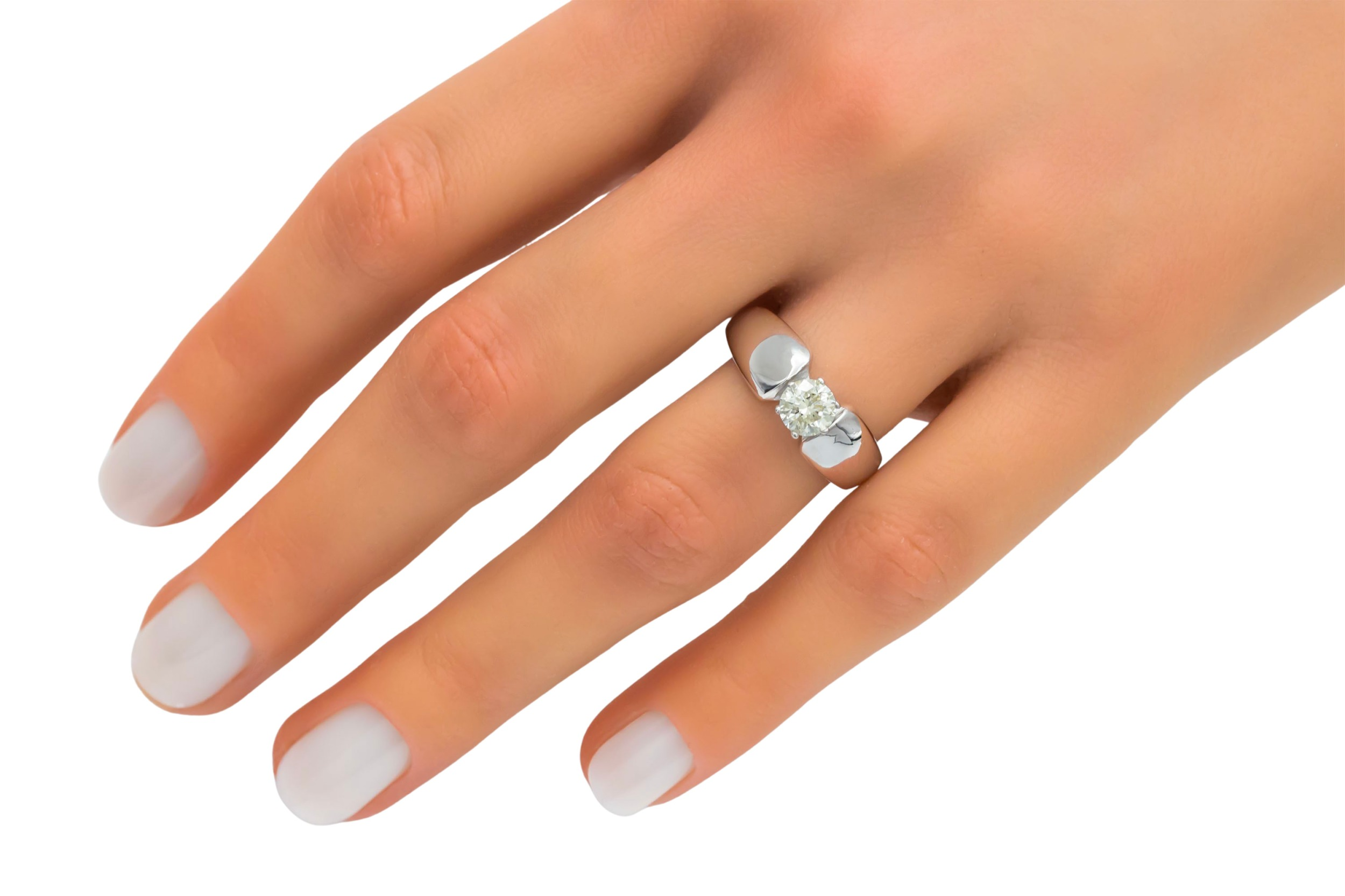 14ct White Gold Diamond Engagement Ring 0.60ct 5.2g