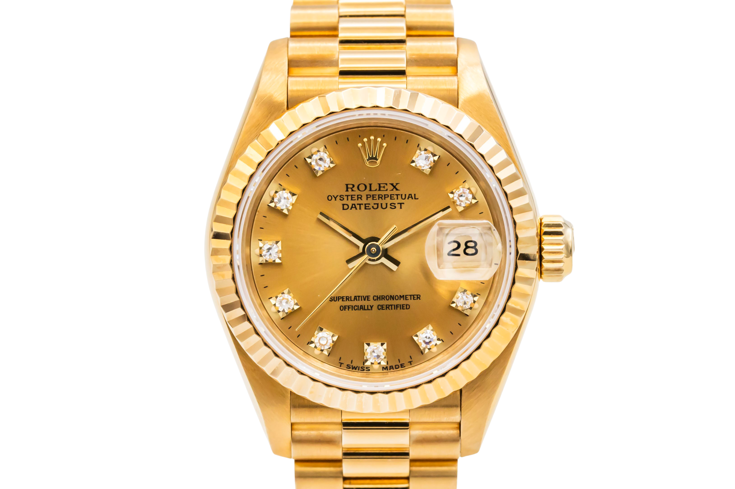 Rolex Lady DateJust 26mm 18ct Yellow Gold Presidential 69178 1993