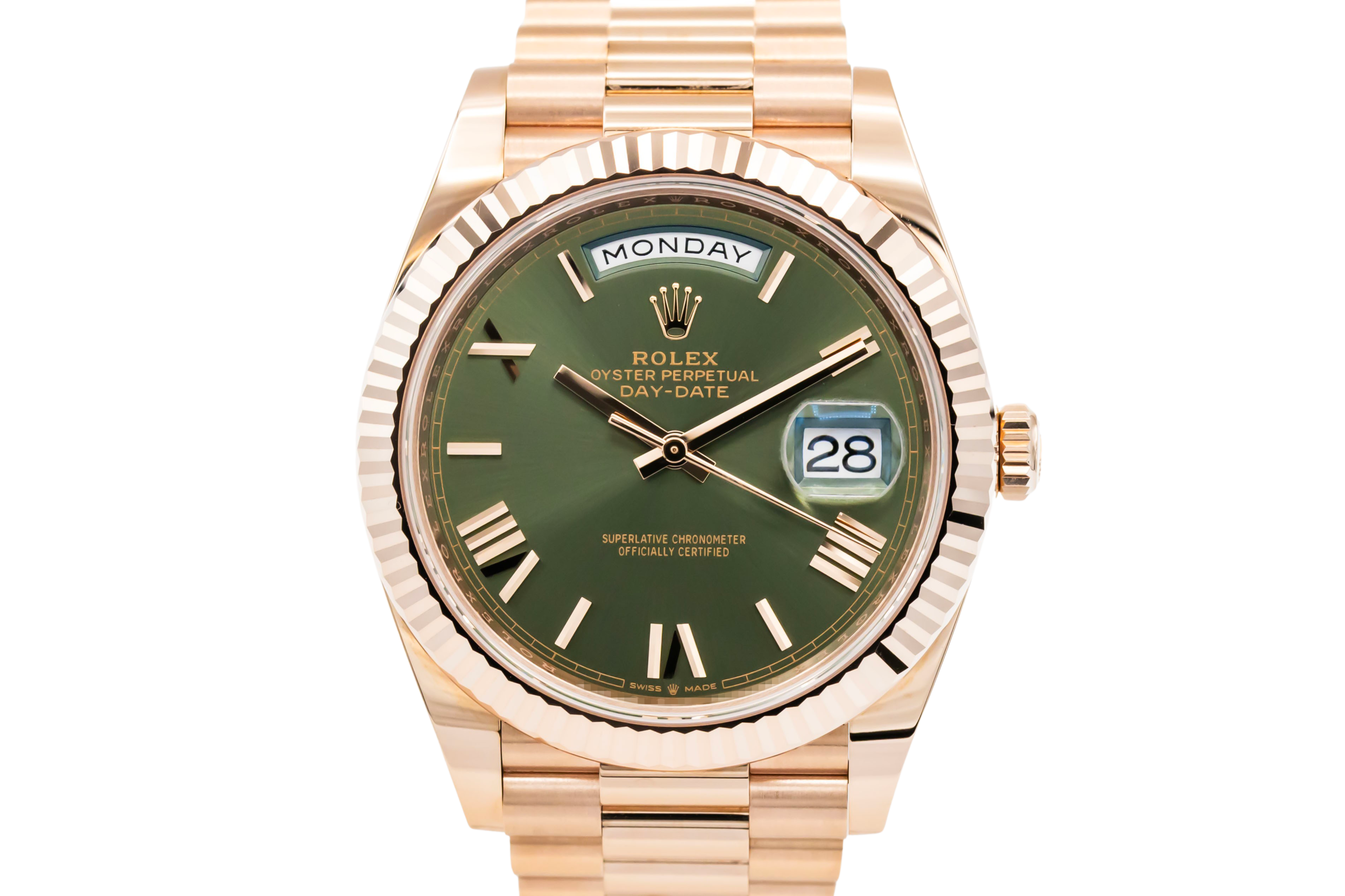 Rolex Day-Date 40mm 'Olive' 18ct Rose Gold Presidential 228235 2022