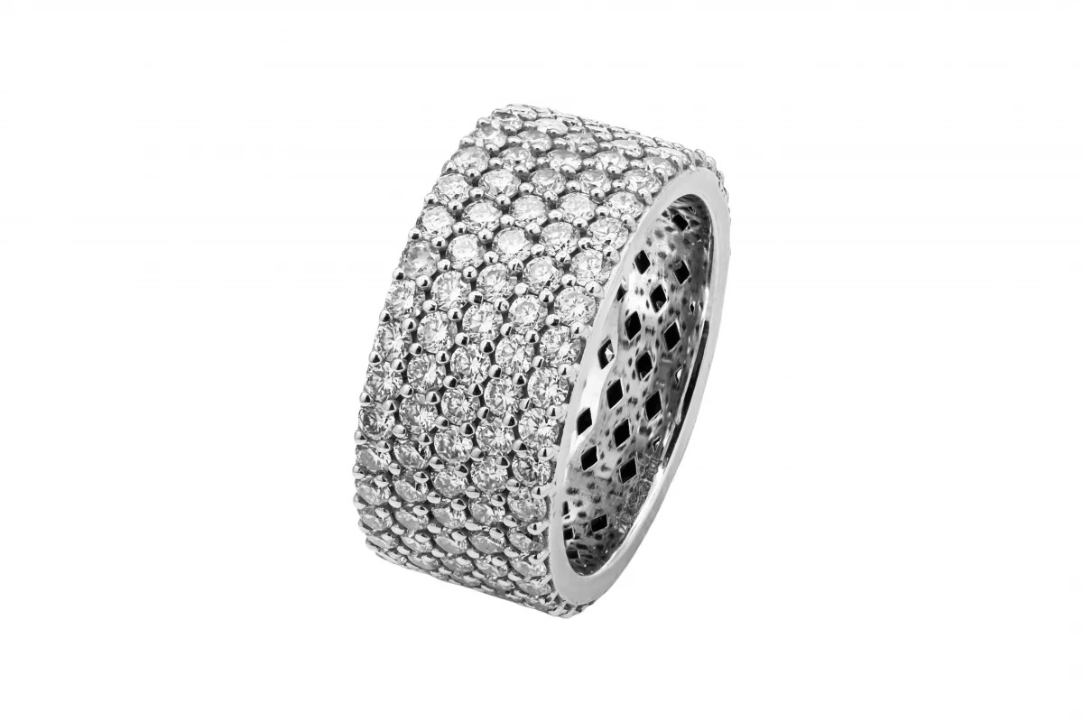 18K Gold Plated Diamond Pae Eternity Men Bling Ring main image 1