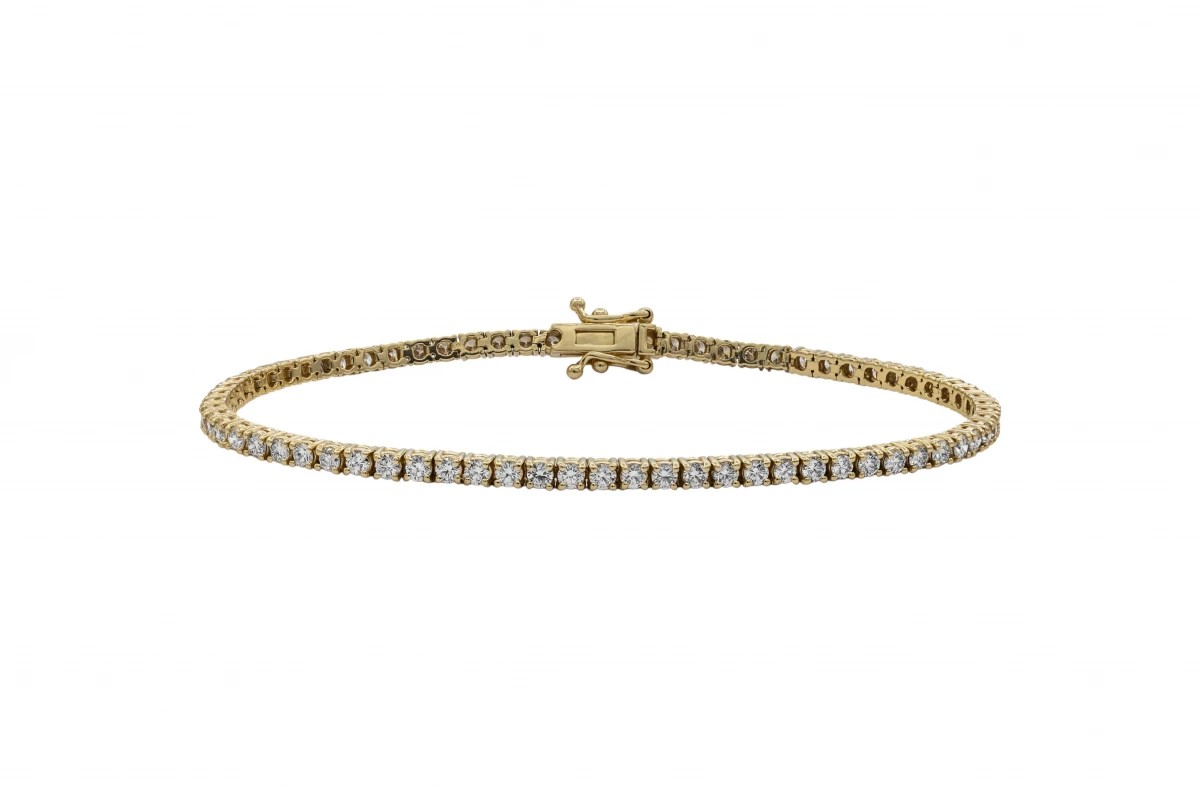 14ct Yellow Gold Diamond Tennis Bracelet 2.56ct - Out of stock