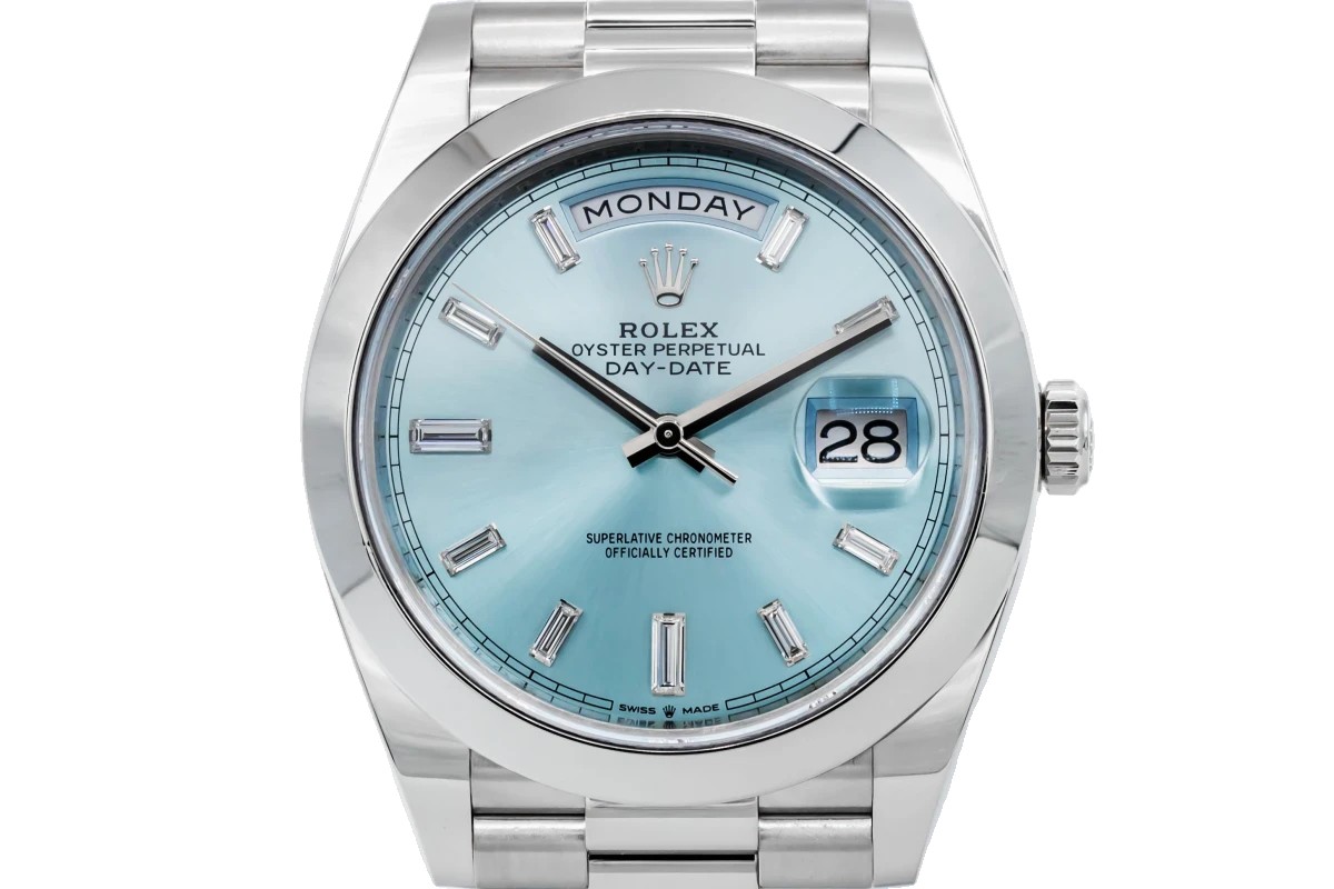 Rolex Day-Date Platinum 40mm Ice Blue Presidential 228206 2020 - Out of ...