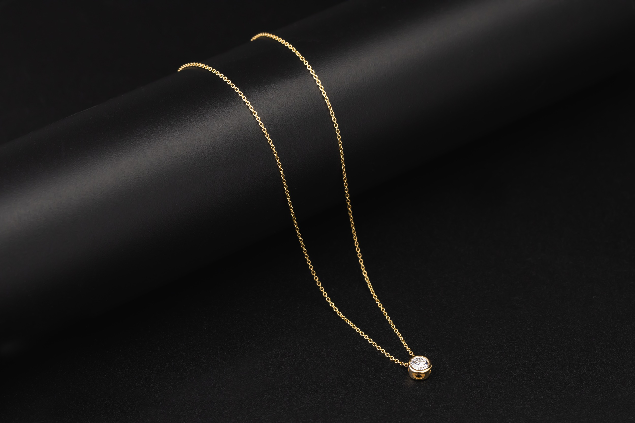 Gold Plated Sterling Silver Lab Grown Brilliant Cut Diamond Necklace 0.50ct
