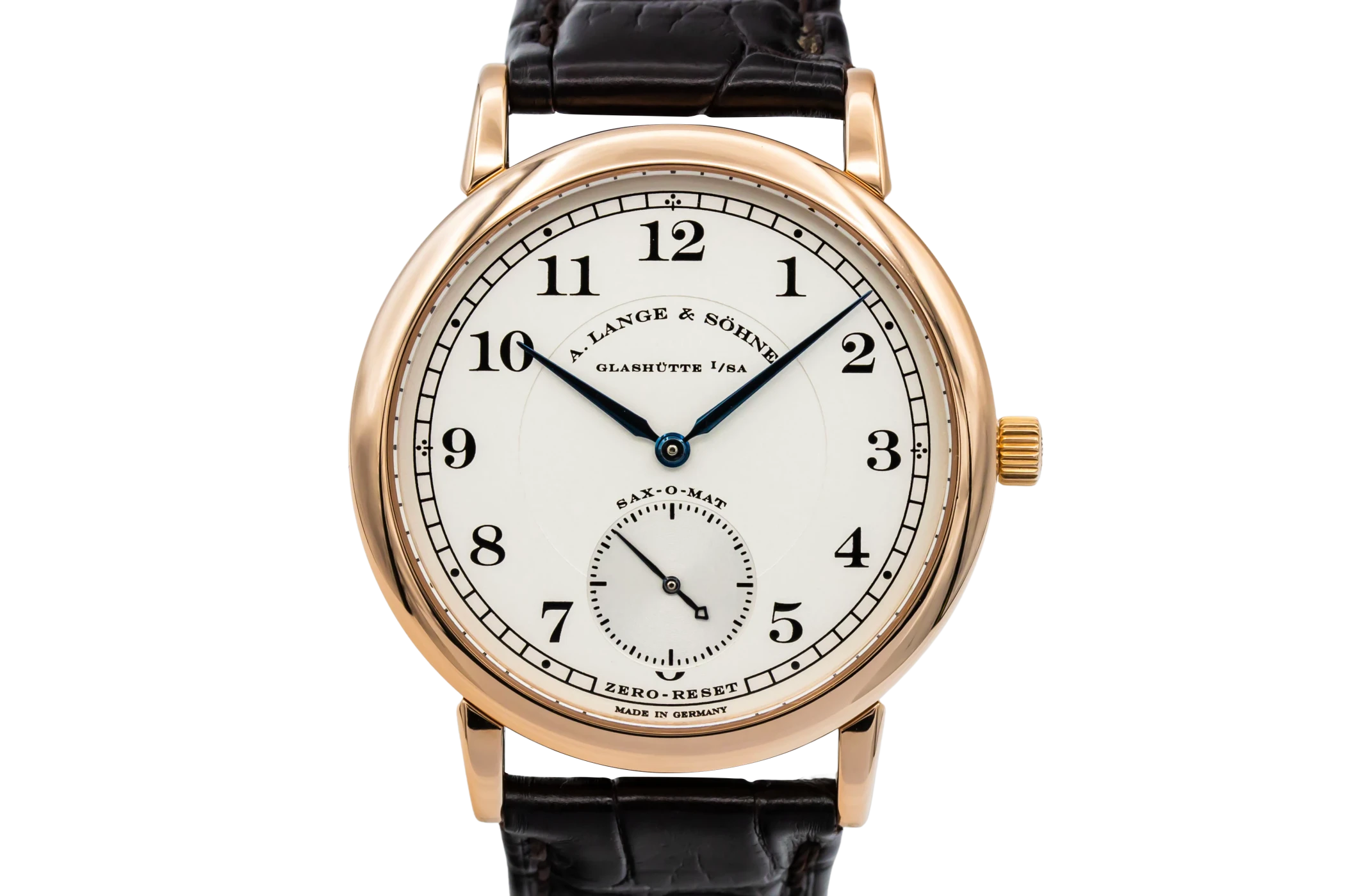 A. Lange & Sohne 1815 37mm 18ct Rose Gold Black Leather 303.032 2007