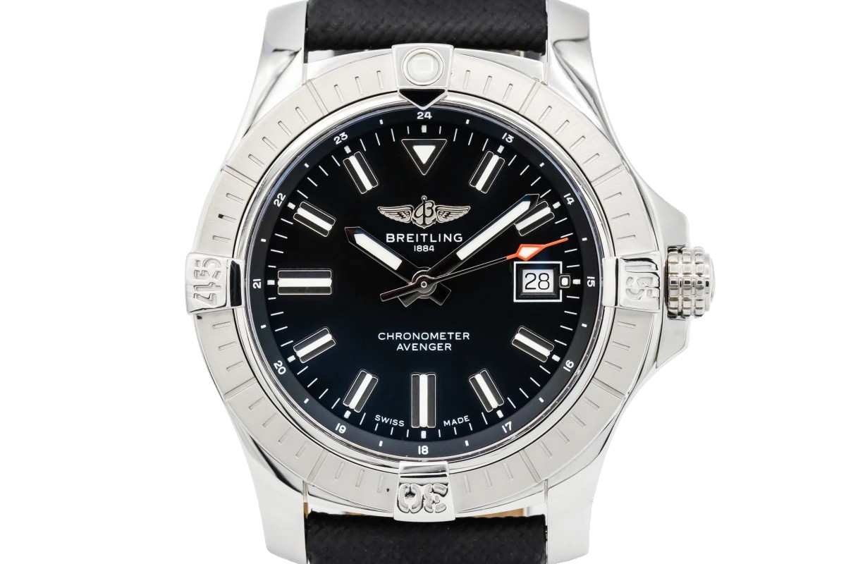 Breitling Avenger Automatic 43 Black Calfskin Leather A17318 2021