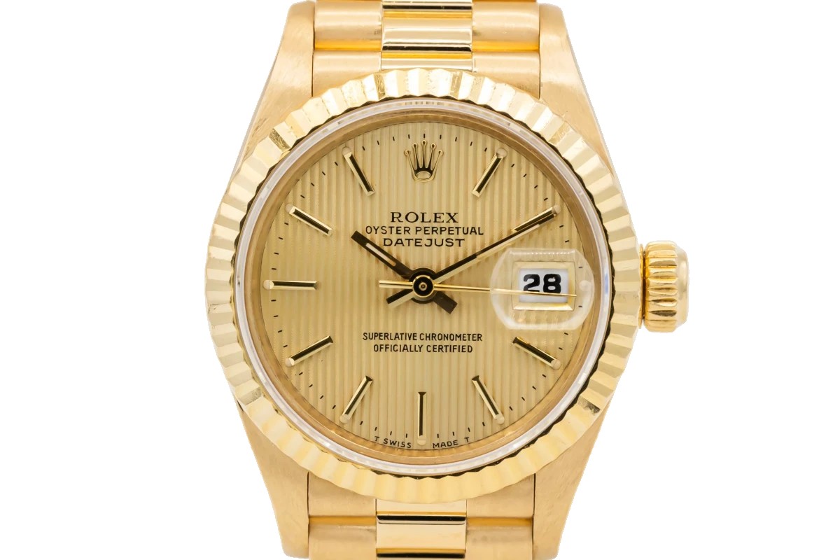 Rolex datejust gold discount womens