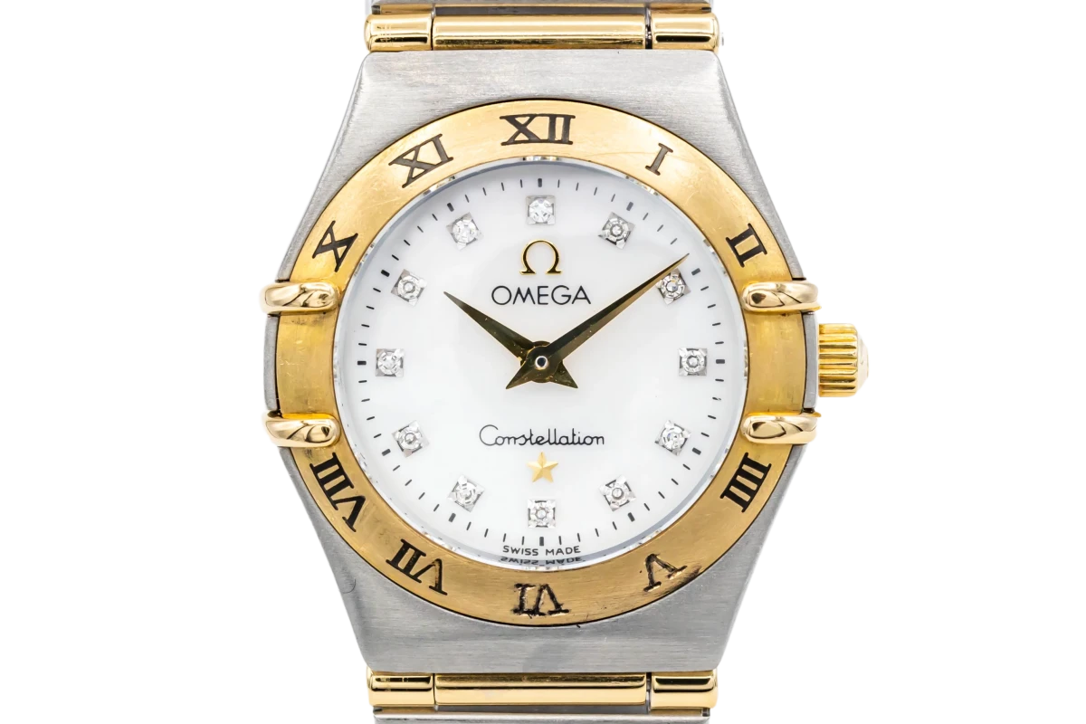 Omega constellation white discount gold