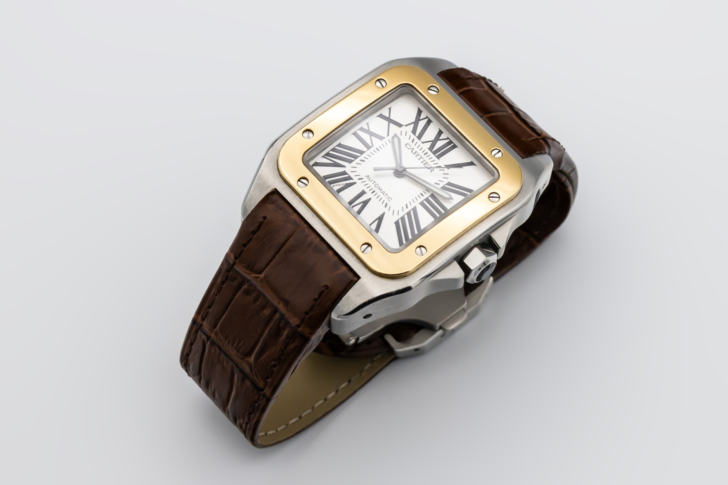 Cartier Santos 100 XL 38mm x 51mm Brown Leather W20077X7/2656 2007