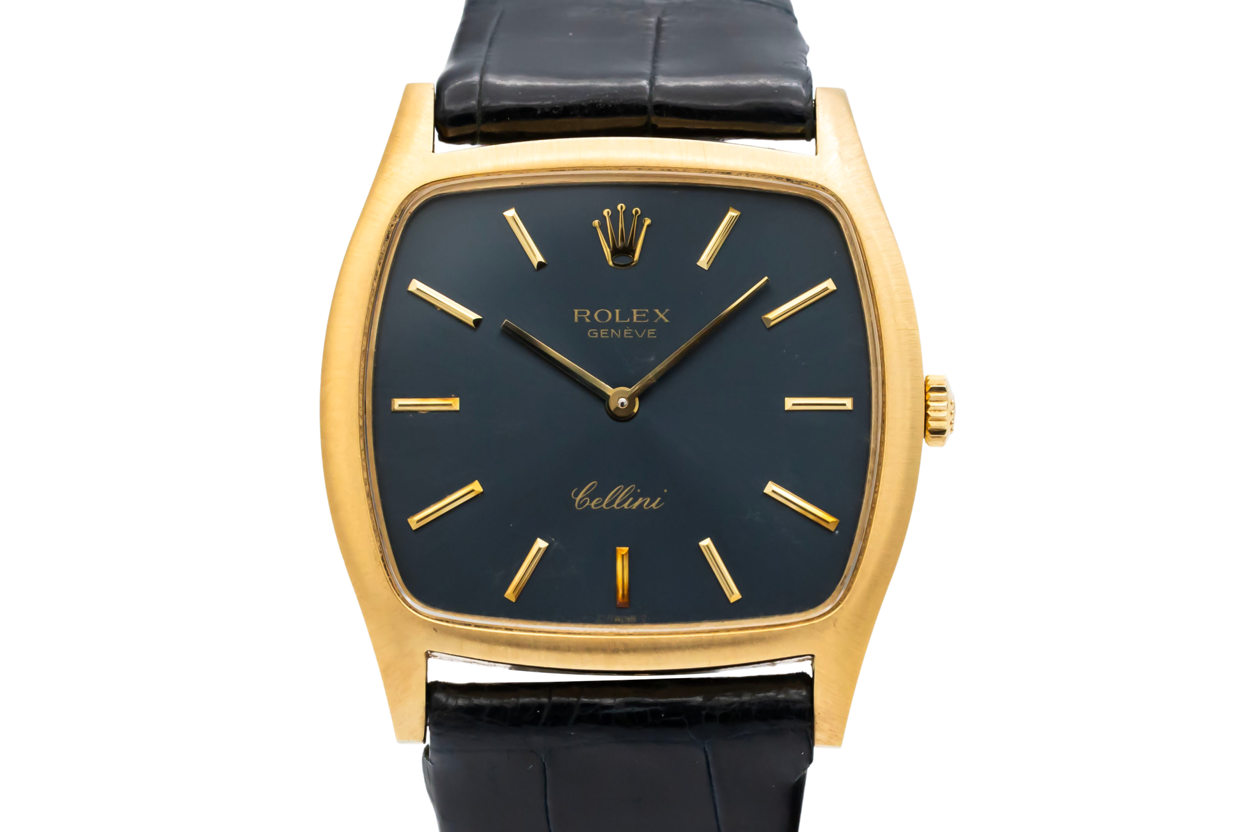 Rolex Cellini 31mm 18ct Yellow Gold Black Leather 3805 1984