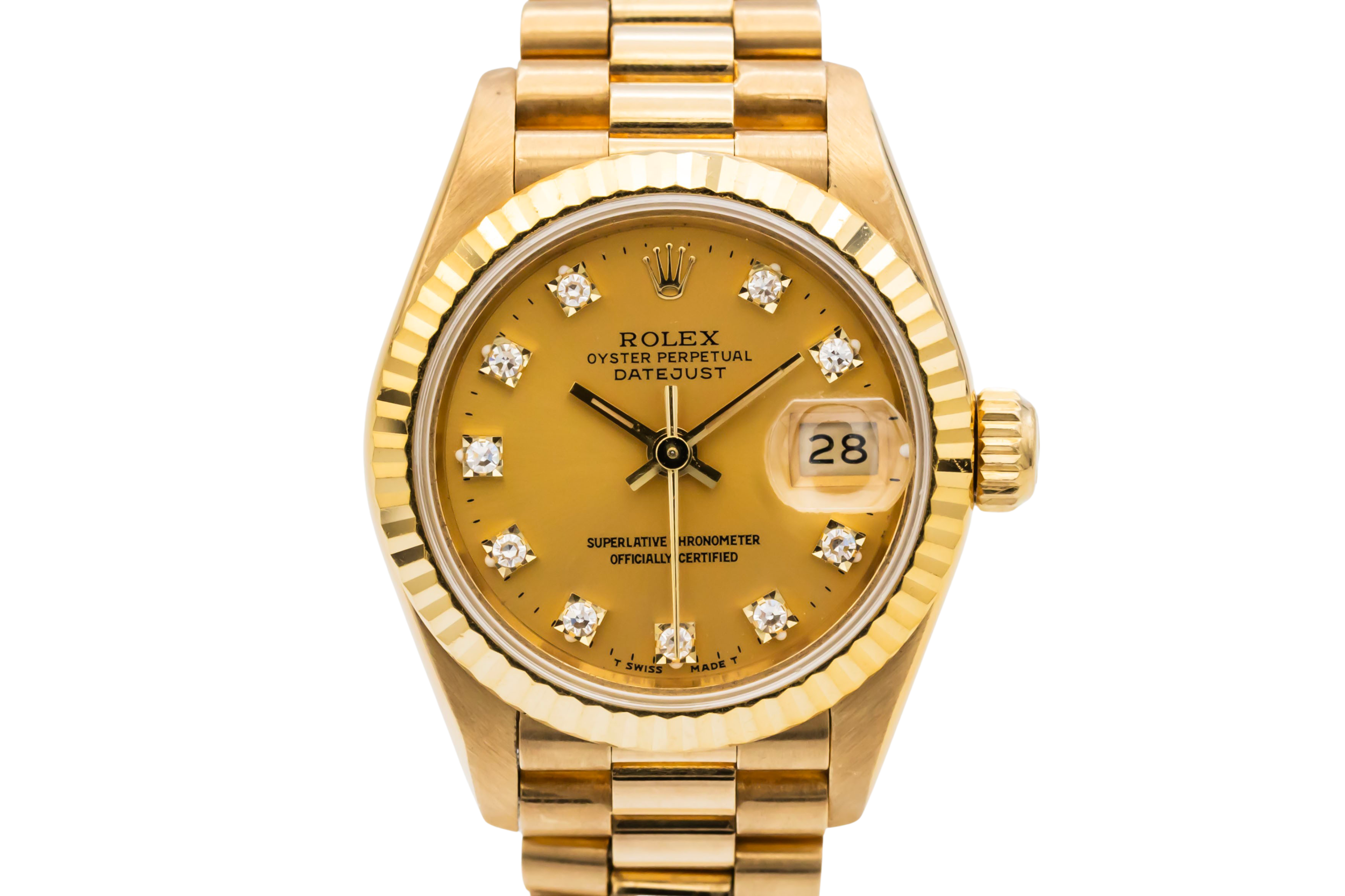 Rolex Lady DateJust 26mm 18ct Yellow Gold Presidential 69178 1992