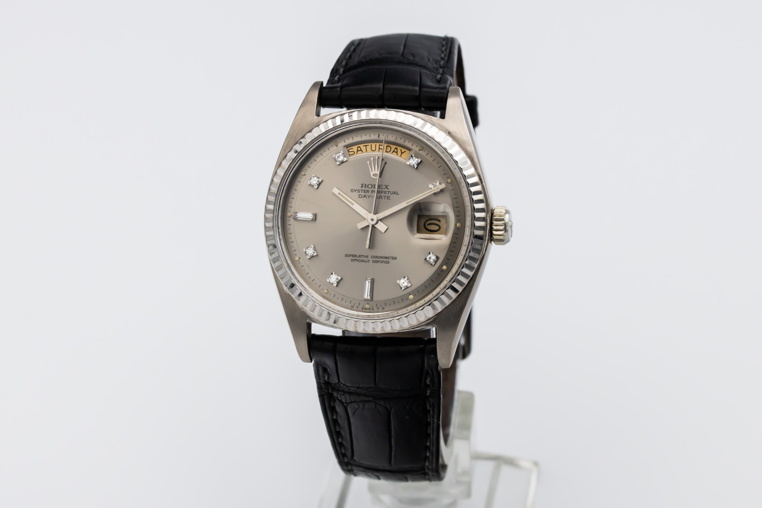 Rolex Day-Date 36mm Black Leather 18ct White Gold 1803 - 1974
