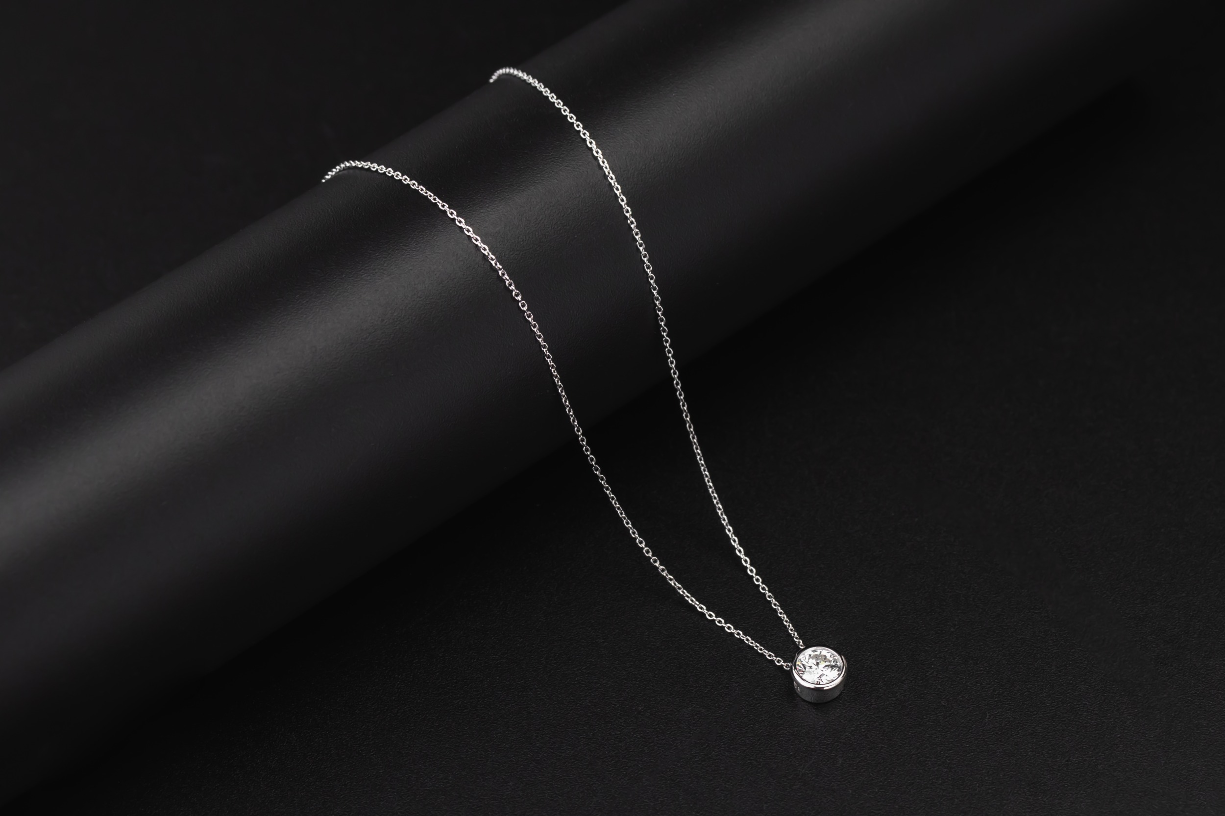 Sterling Silver Lab Grown Brilliant Cut Diamond Necklace 1.03ct