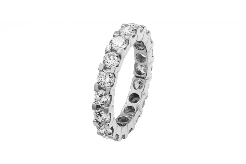 Platinum Claw Set Above Earth Lab Grown Diamond Eternity Band 2.50ct