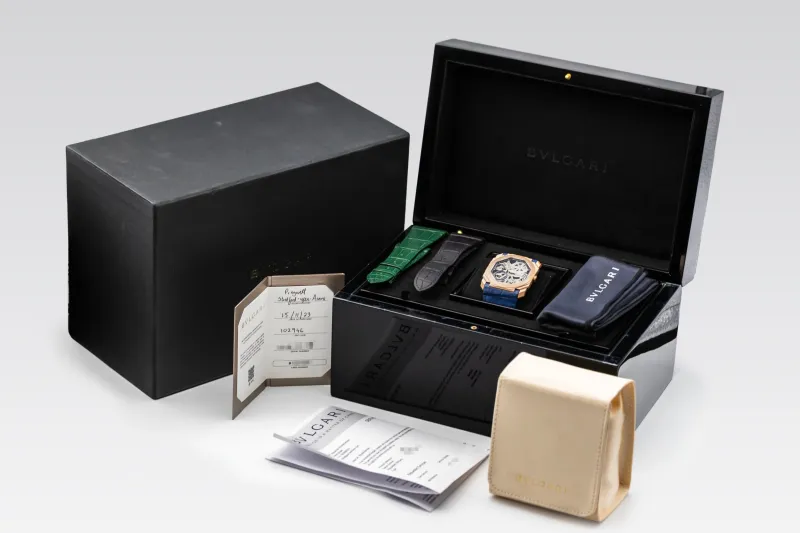 Bvlgari Octo Finissimo Skeleton 40mm Blue Leather 102946 2023