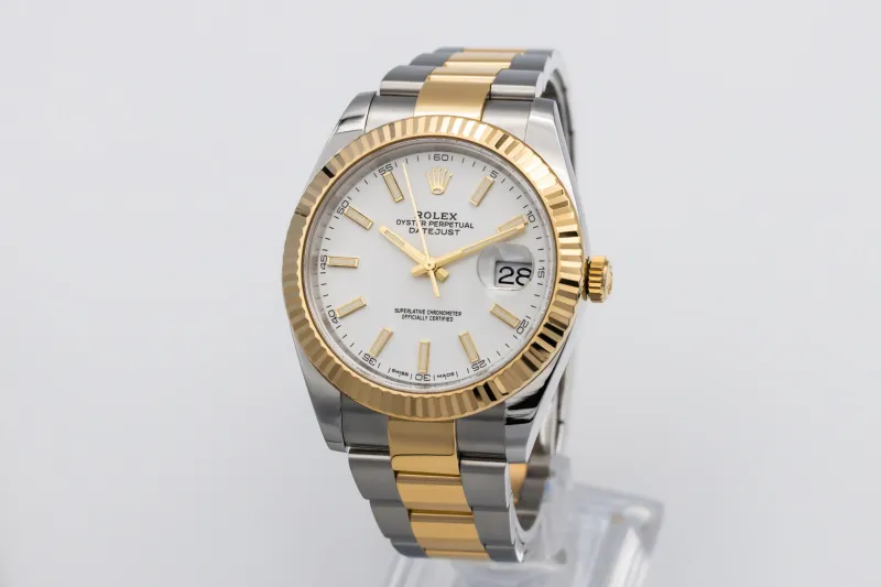 Rolex DateJust 41mm Steel & 18ct Yellow Gold White Oyster 126333 2017