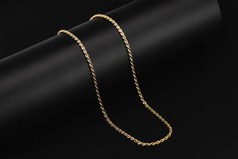 9ct Yellow Gold Rope Chain 18" 2.1mm 2.3g