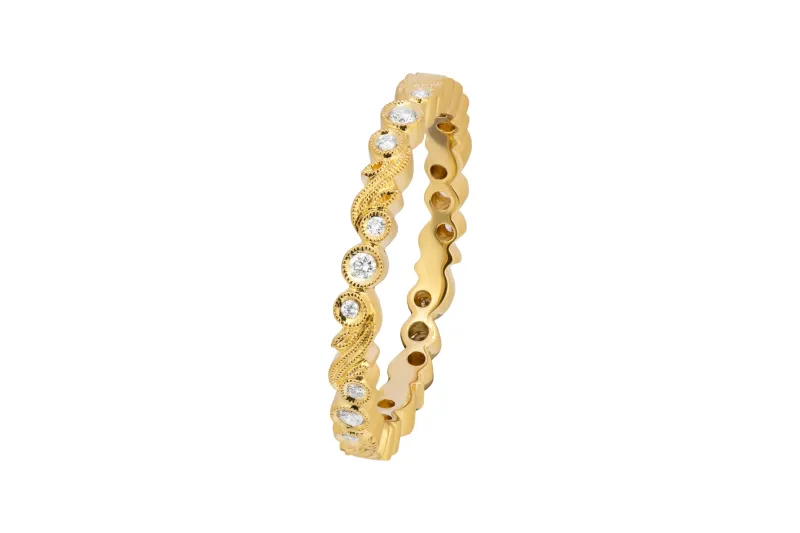 18ct Yellow Gold Decorative Diamond Eternity Ring 0.25ct