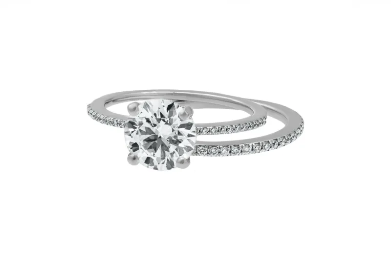 18ct White Gold Lab Diamond Engagement Ring Set 1.90ct GIA Certified