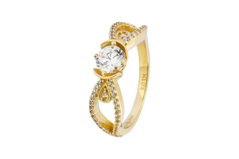 9ct Yellow Gold Cubic Zirconia Ring 3.3g