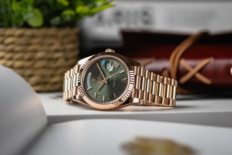 Rolex Day-Date 40mm 'Olive' 18ct Rose Gold Presidential 228235 2022