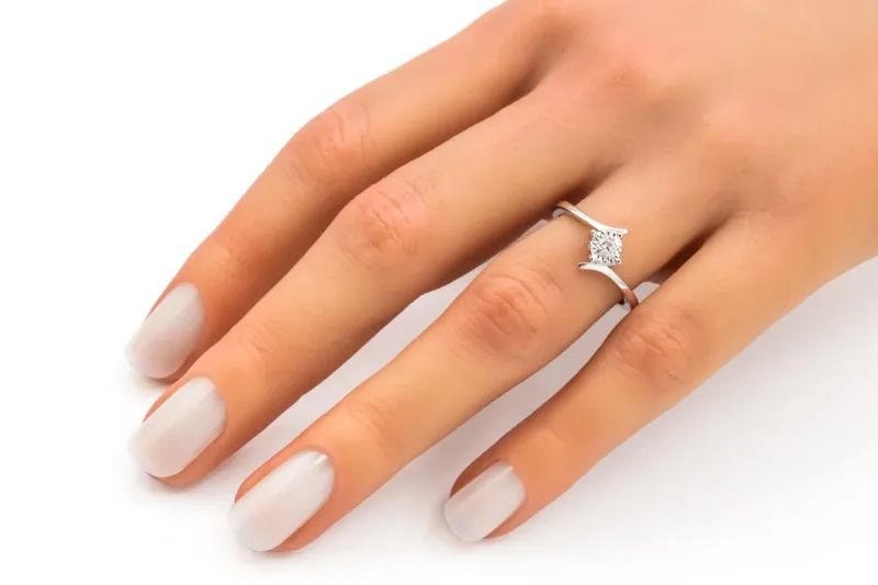 9ct White Gold Diamond Engagement Ring 0.10ct