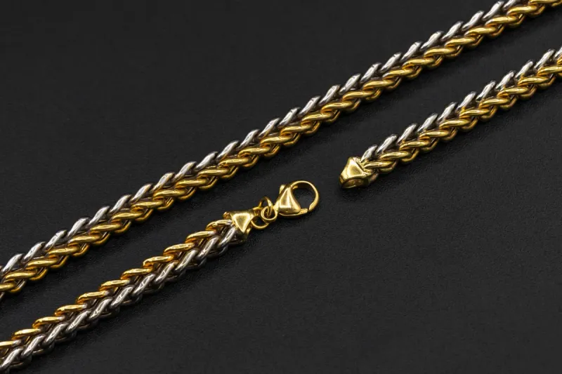 9ct White and Yellow Gold Franco Chain 46.8g