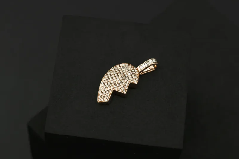 9ct Rose Gold Left Side Heart Diamond Pendant 1.10ct