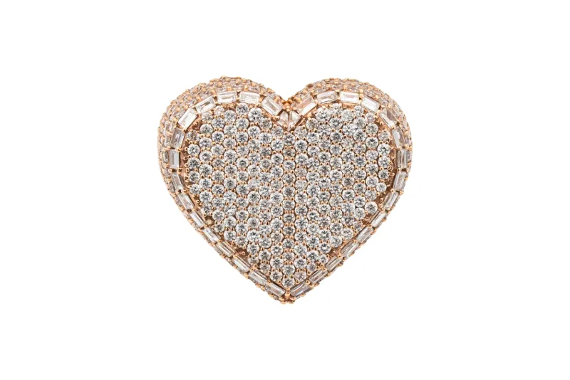 18ct Rose Gold Diamond Heart Ring 4.19ct