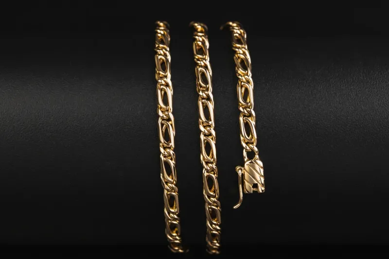 14ct Yellow Gold Italian Birdseye Statement Chain Necklace