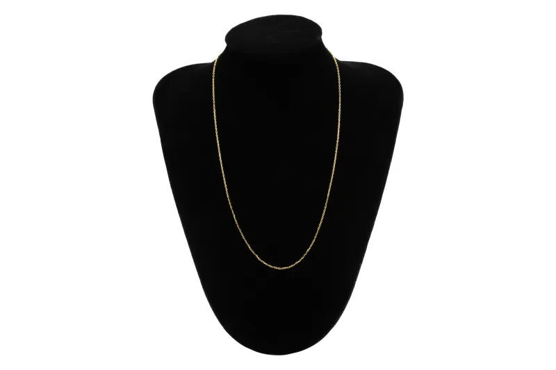 14ct Yellow Gold Thin Anchor Link Chain 17"