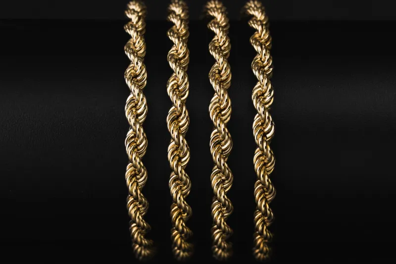 9ct Yellow Gold Rope Chain 29" 4.8mm 13.58g