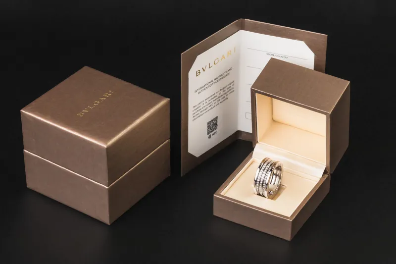 Bvlgari White Gold Diamond B.Zero1 Ring Size 65