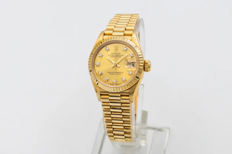 Rolex Lady DateJust 26mm 18ct Yellow Gold Presidential 69178 1988