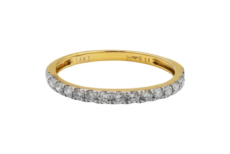 14ct Yellow Gold Micro Pave Diamond Eternity Ring 0.35ct