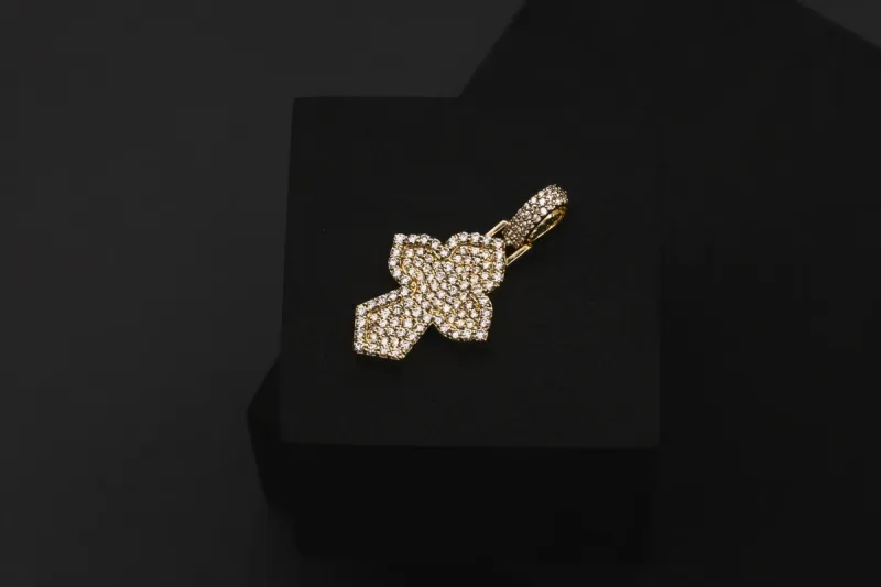 9ct Yellow Gold Diamond Cross Pendant 1.22ct