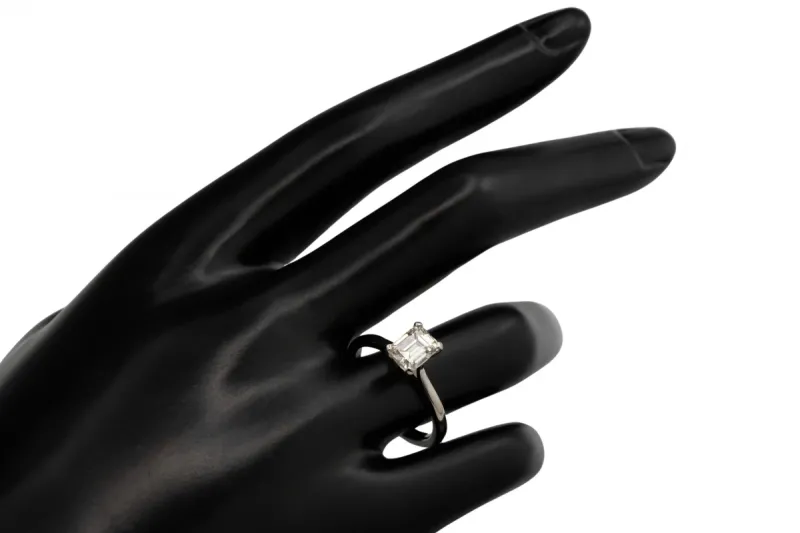Platinum Emerald Cut Diamond Engagement Ring 1.36ct