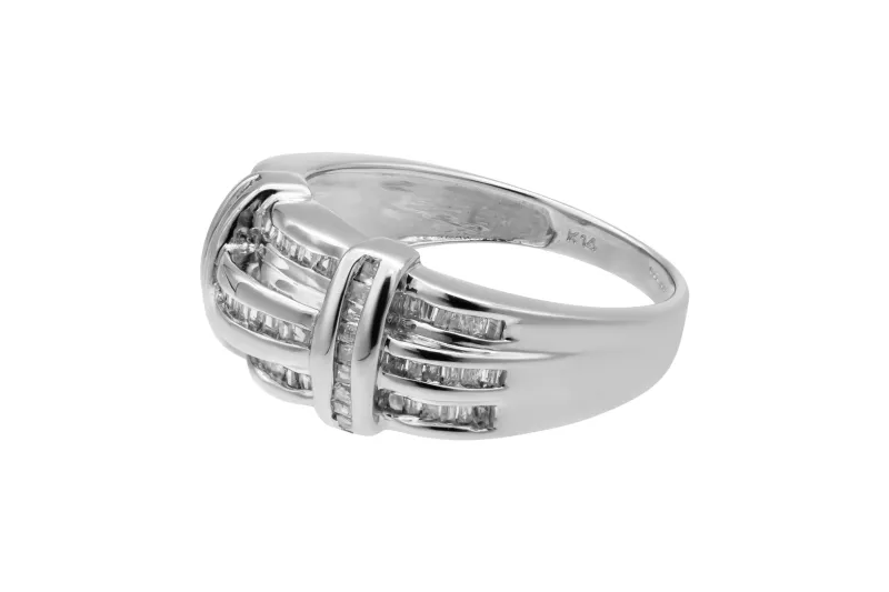 14ct White Gold Diamond Baguette Channel Set Ring 0.50ct 4.8g