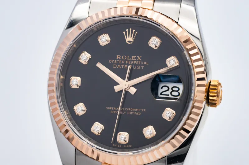 Rolex DateJust 36mm Stainless Steel 18ct Rose Gold Jubilee 116231 2016