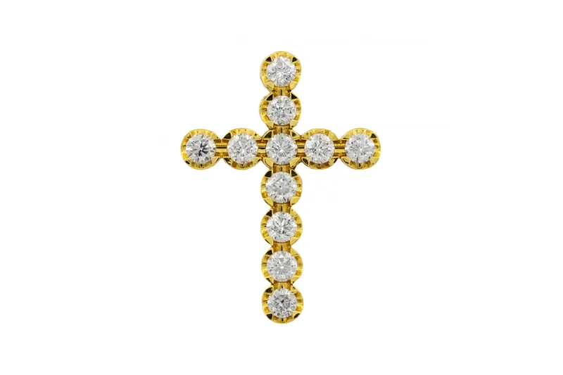 18ct Yellow Gold Diamond Cross 4.60cts
