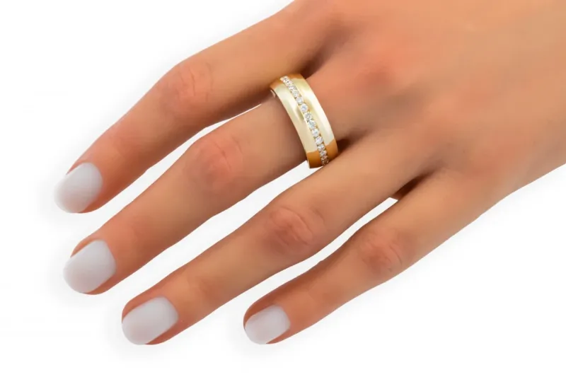 14ct Yellow Gold Diamond Wedding Band 0.74ct
