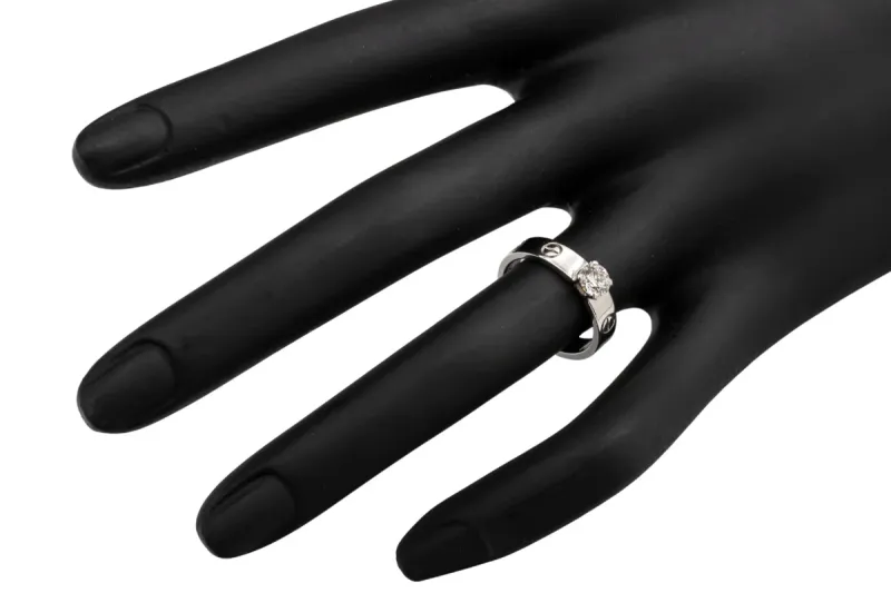 Cartier LOVE 18ct White Gold Solitaire Diamond Ring 0.43ct