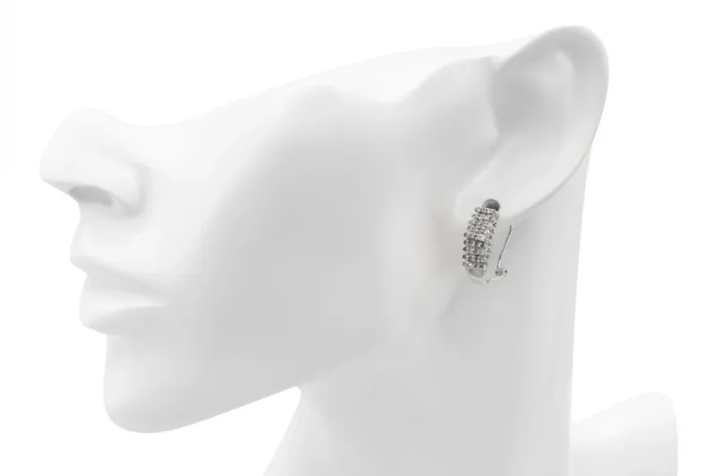 9ct White gold Diamond Cluster Earrings 3.9g